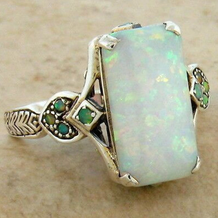 Olivenorma Opal Bridal Square Orgone Ring - 11 - image 0