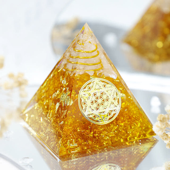 Olivenorma Citrine Wealth Metatron's Cube Orgone Pyramid - image 2