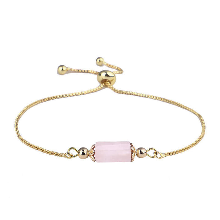 Olivenorma Delicate Natural Crystal Gold Chain Bracelet - Rose Quartz - image 8
