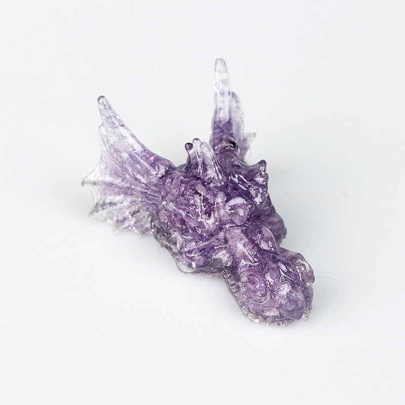 Olivenorma Natural Crystal Dragon Gemstone Decoration  - Amethyst - image 3
