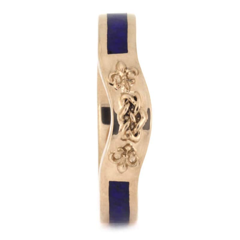 Celtic Knot Lapis Lazuli Bridal Ring Set - image 10