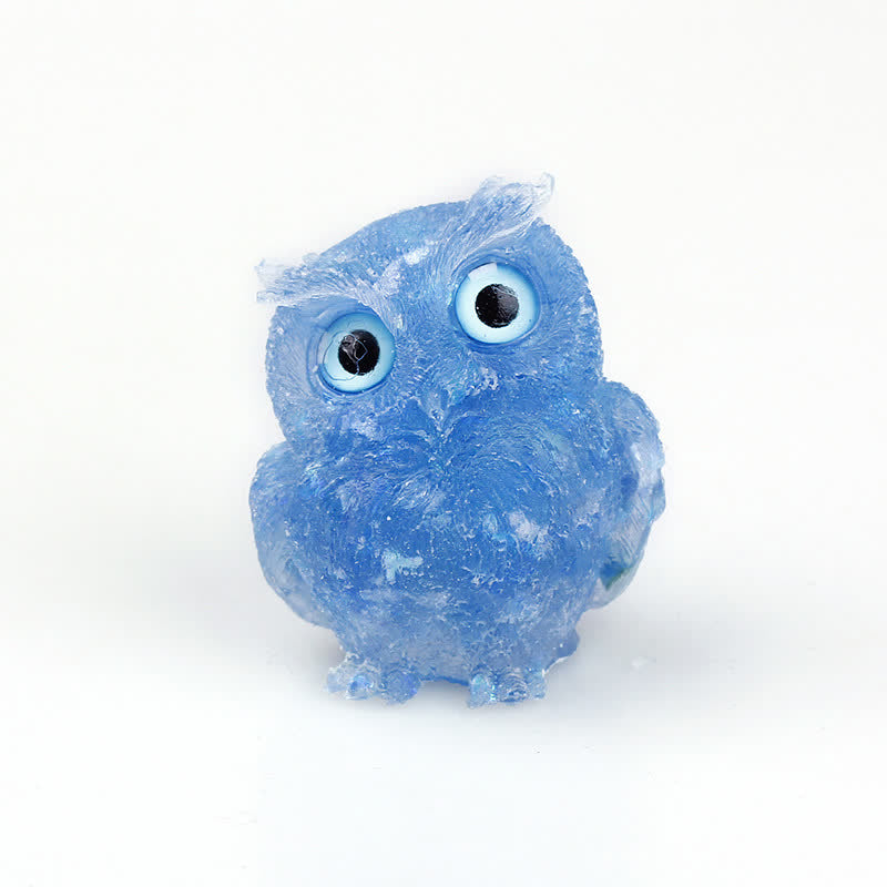 Olivenorma Natural Crystal Owl Gemstone Decoration - Aquamarine+Sequins - 2.28''(L) * 1.89''(W) * 1.53''(H) - image 26
