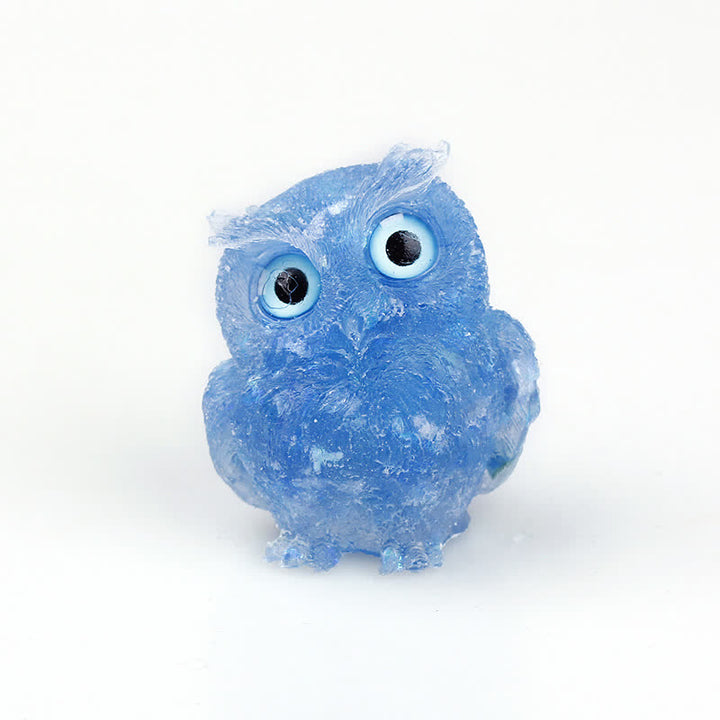 Olivenorma Natural Crystal Owl Gemstone Decoration - Aquamarine+Sequins - 2.28''(L) * 1.89''(W) * 1.53''(H) - image 26