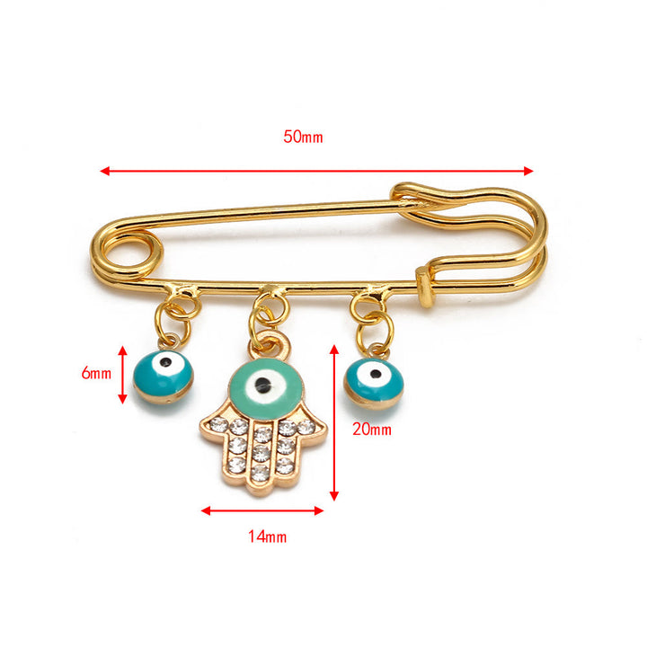 Olivenorma Evil Eye Hamsa Series Brooch - Light blue Evil Eye&Hamsa - image 6