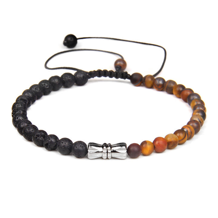 Olivenorma 4mm Black Onyx & Natural Stone Braided Bracelet - image 8