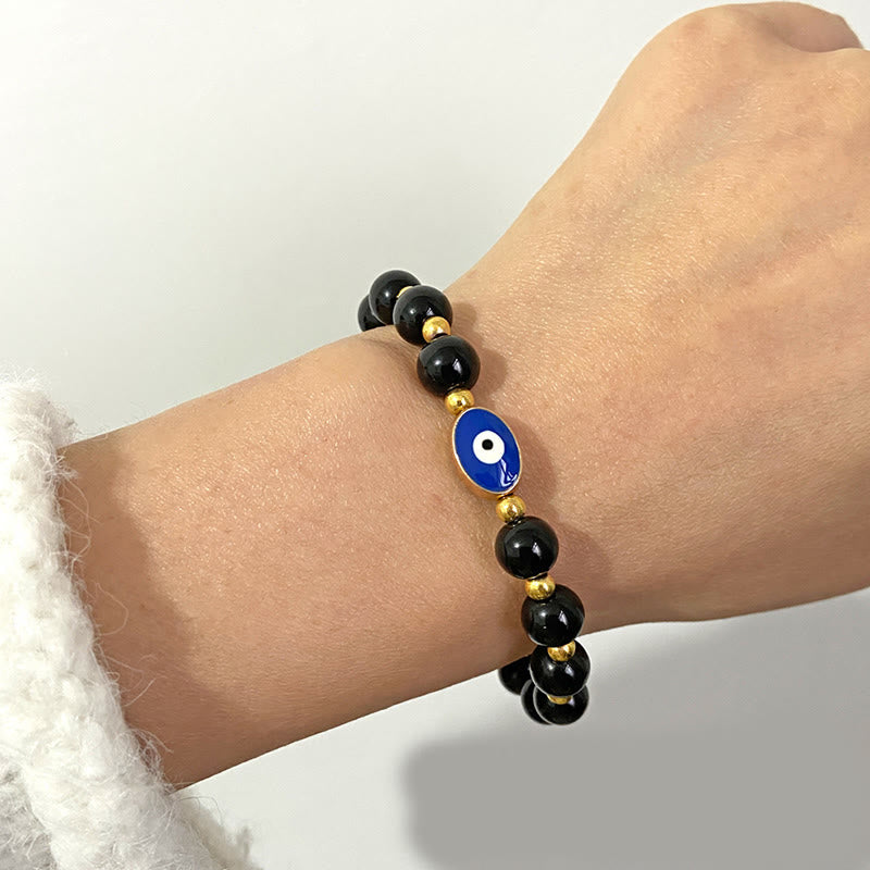 Olivenorma 8mm Blue Tiger Eye Evil Eye Bracelet - image 7