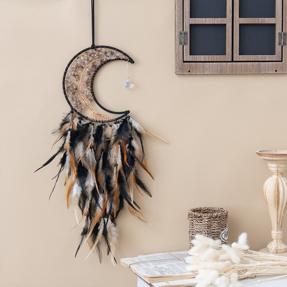 Olivenorma Natural Gravel Woven Tree of Life Moon Dream Catcher - image 31