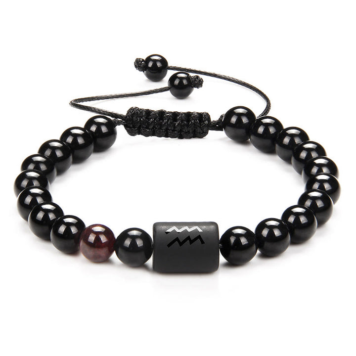 Olivenorma Natural Black Onyx Zodiac Men Woven Bracelet - Agate&Black Onyx - image 22
