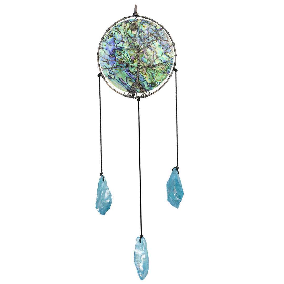 Olivenorma Abalone Shell Tree Of Life Hanging Ornament - Electroplated Blue Crystal - image 14