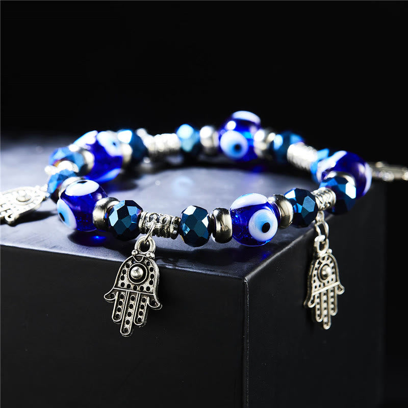 Olivenorma Evil Eye Hamsa Pendant Epoxy Zircon Bracelet - image 11