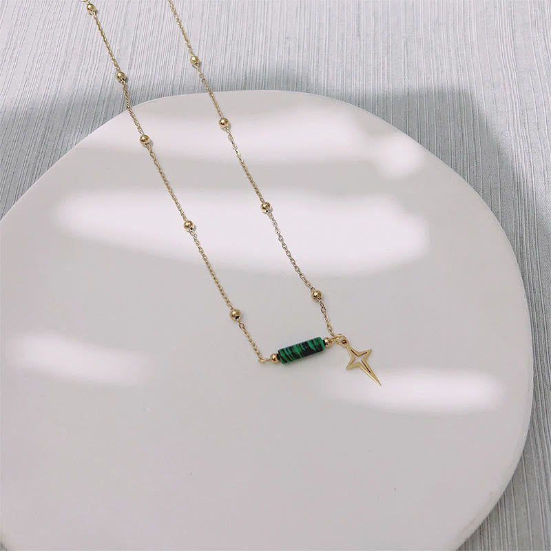 Olivenorma Natural Malachite Star Pendant Earrings Necklace Bracelet  - Necklace - image 1