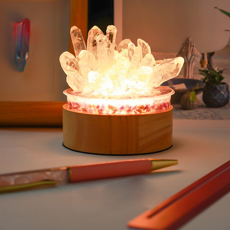  Olivenorma Natural Clear Crystal Lamp - image 1