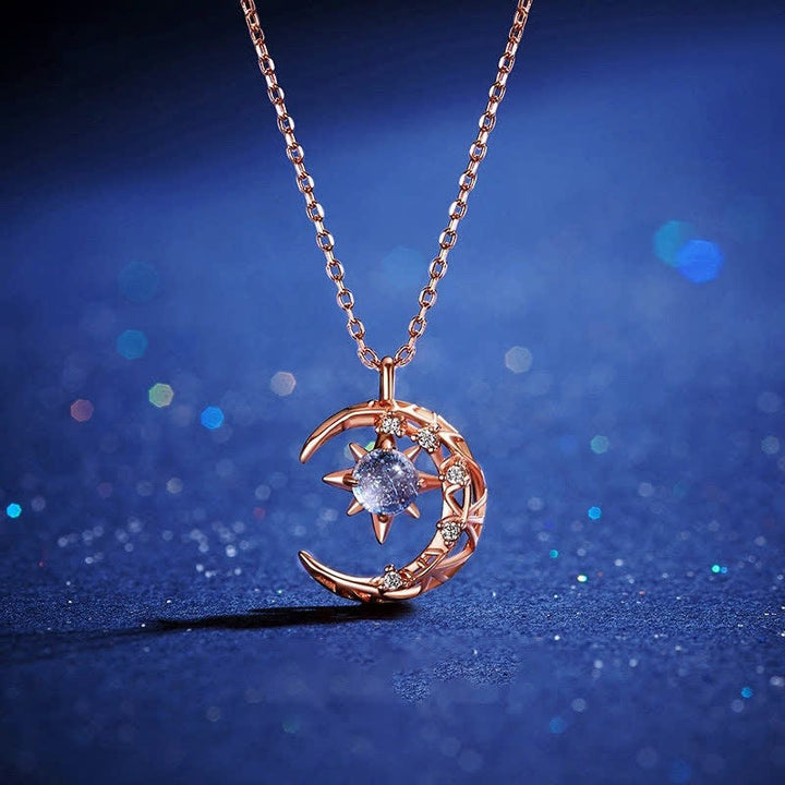 Olivenorma Celestial Dainty Moon Moonstone Necklace - image 0