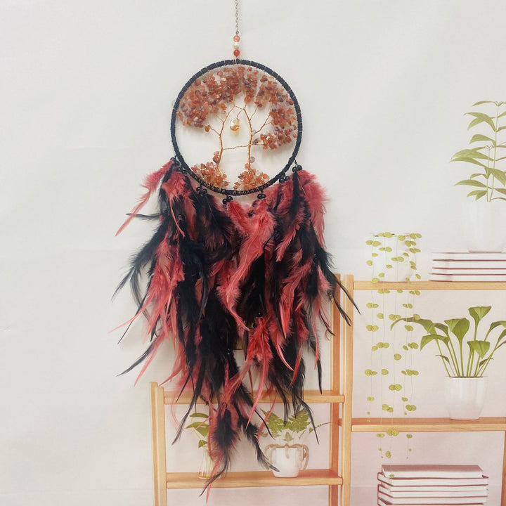 Olivenorma Crystal Tree of Life Pink Feather Dream Catcher - image 32