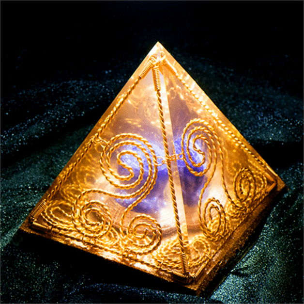 Olivenorma Triple Helix Cube - Ancient Egyptian Totem Amethyst Orgone Pyramid - image 1
