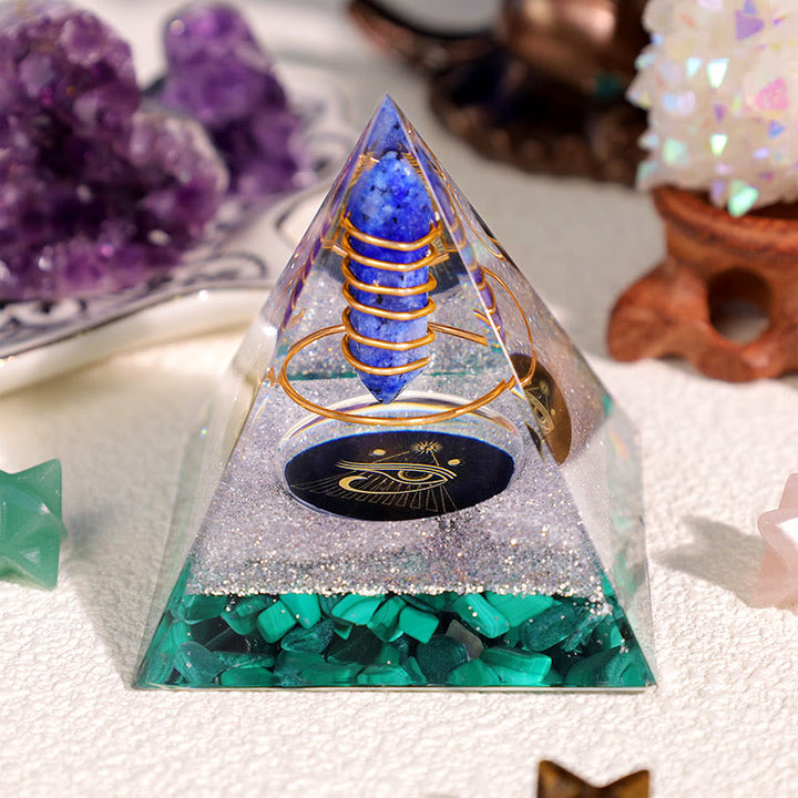 Olivenorma Lapis Lazuli Malachite Eye Of Horus Orgone Pyramid - image 1