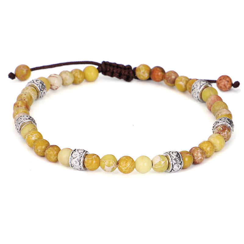 Olivenorma Natural Multicolor Imperial Stone Beaded Braided Bracelet - Yellow Emperor Stone - image 5