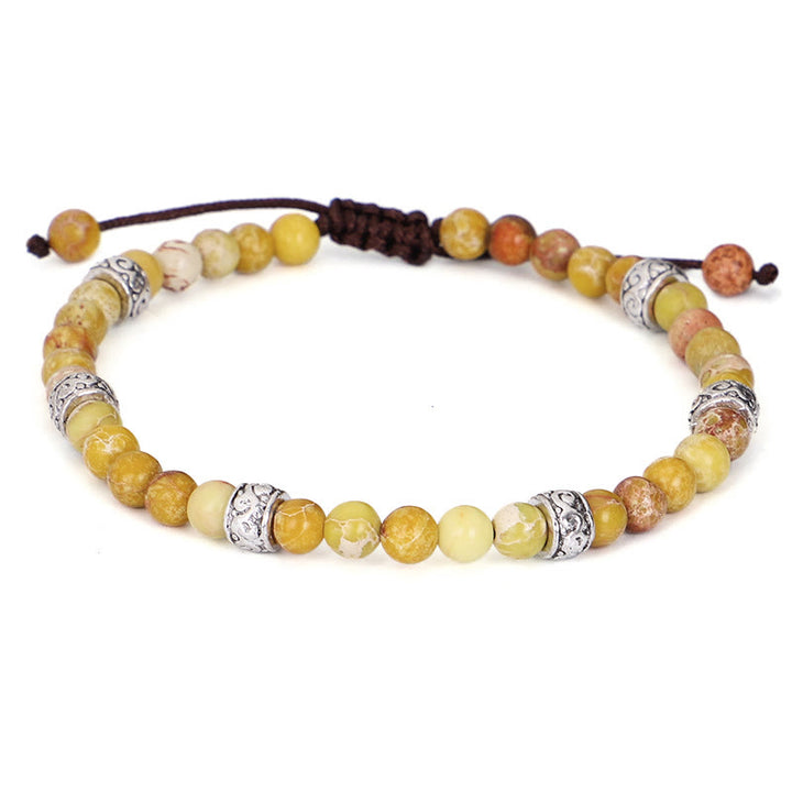Olivenorma Natural Multicolor Imperial Stone Beaded Braided Bracelet - Yellow Emperor Stone - image 5