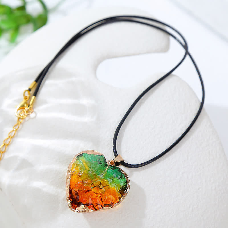 Creative Heart Crystal Fluorite Necklace - image 7