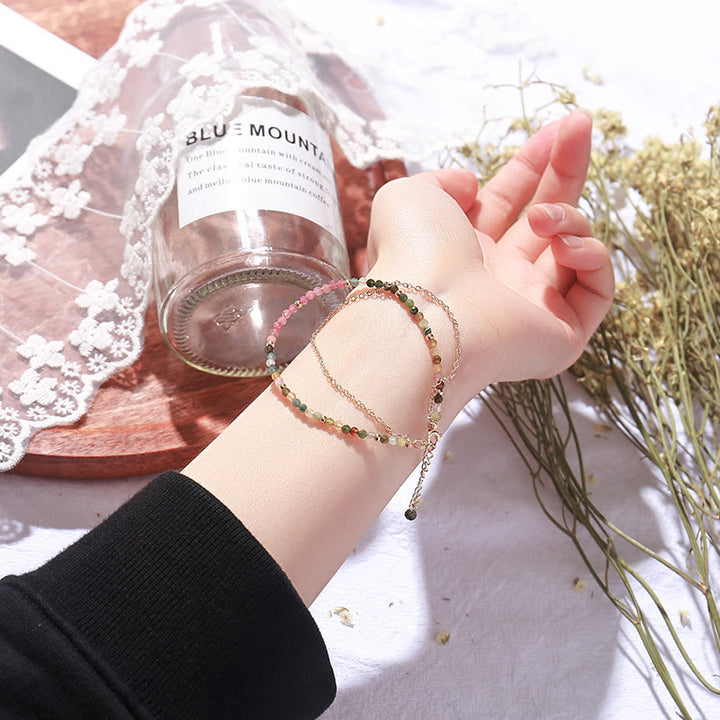 Olivenorma Tourmaline Gold Plated Copper Double Thin Bracelet - image 1