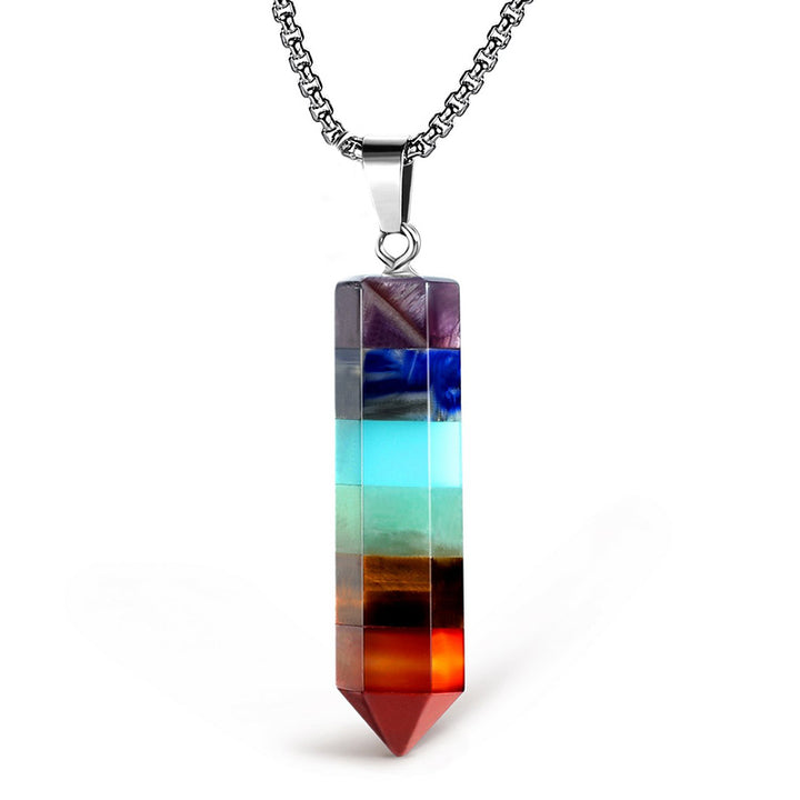 Crystal Hexagon Chakra Gemstone Necklace - Chakra - image 0