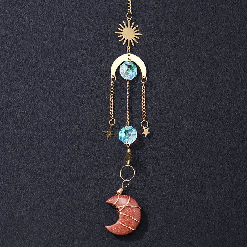Sun And Moon Crystal Handmade Gemstone Ornament - Sandstone - image 5