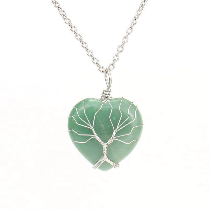 Olivenorma Natural Crystal Heart Necklace - Green Aventurine - image 10