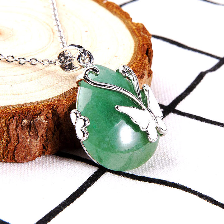 Crystal Butterfly Wings Gemstone Necklace - image 6