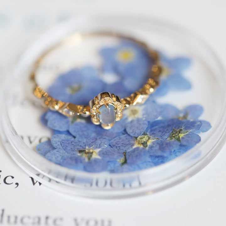 Olivenorma Vintage Natural Aquamarine Daisy Flowers Ring - image 12