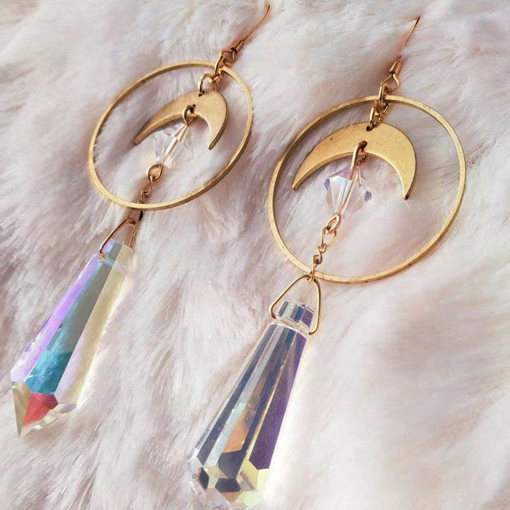 Olivenorma Natural Crystal Bohemian Earrings - Angel-Aura-Quartz - image 0