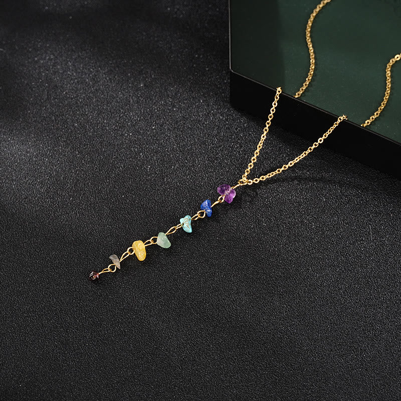 Olivenorma Natural Stone Chakra Tassel Pendant Necklace - image 3