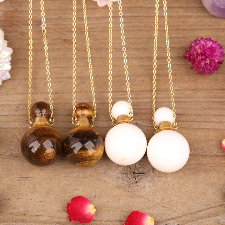 Olivenorma Round Stone Perfume Bottle Pendant Pendants Necklace - image 16