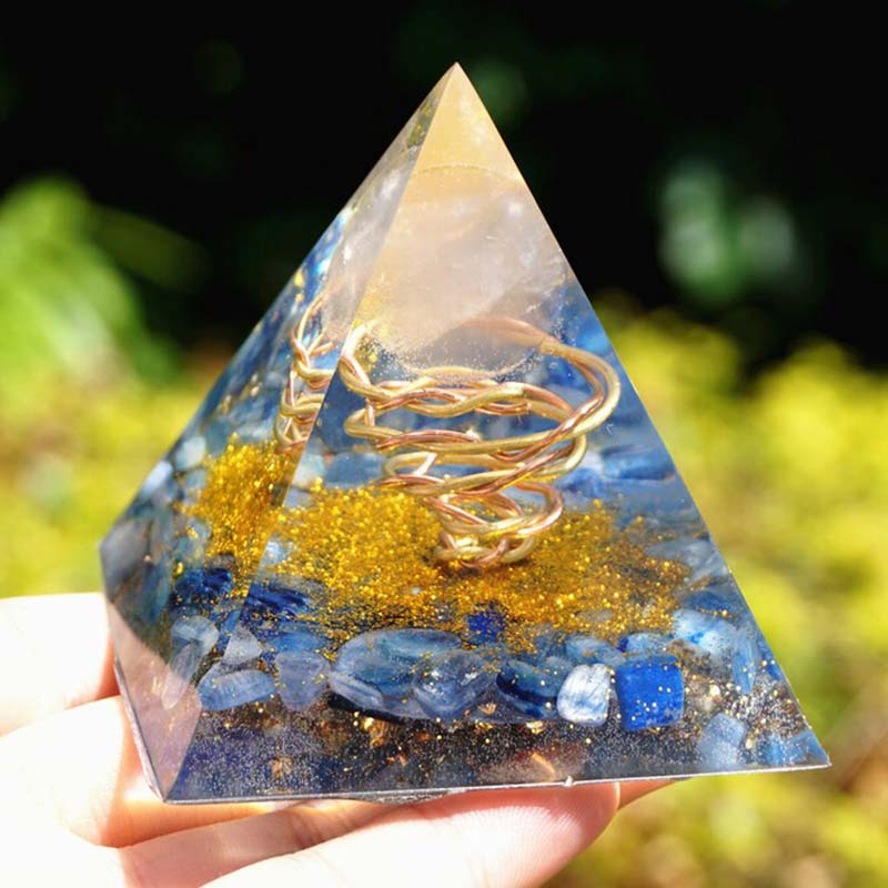 Olivenorma Kyanite Rose Quartz Orgone Pyramid - image 4