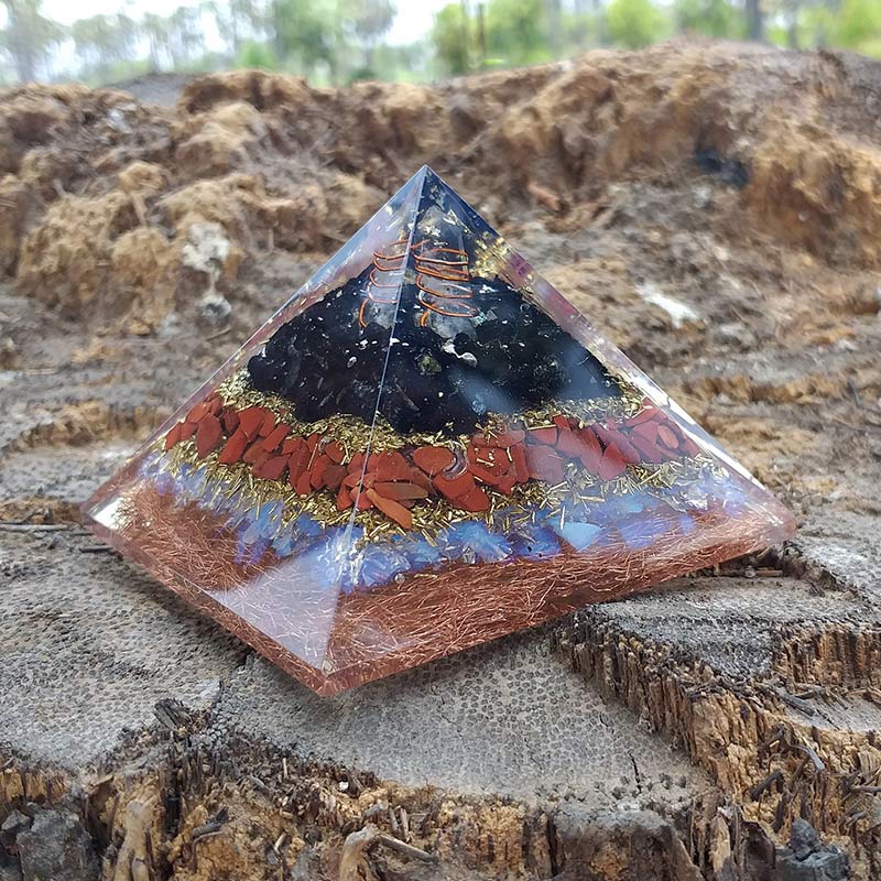 Olivenorma Clear Crystal With Opal Protection Orgone Pyramid - image 5