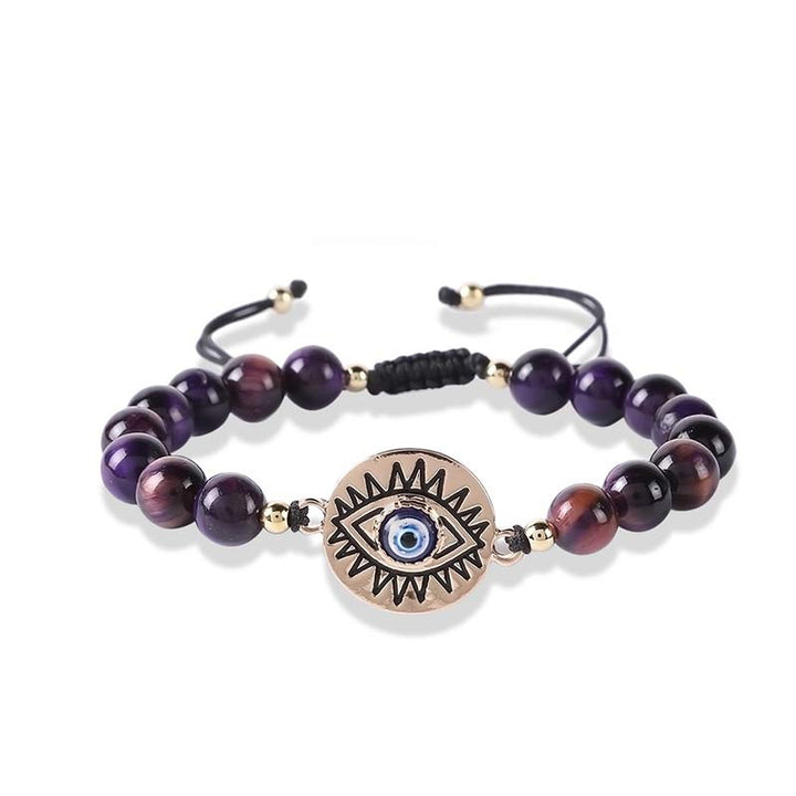 Tiger Eye Evil Eye Protection Bracelet - Purple Tiger Eye - image 10