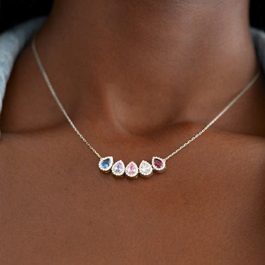 Olivenorma Tears Of Joy 1-8 Teardrop Birthstone Gift Card Necklace - image 7