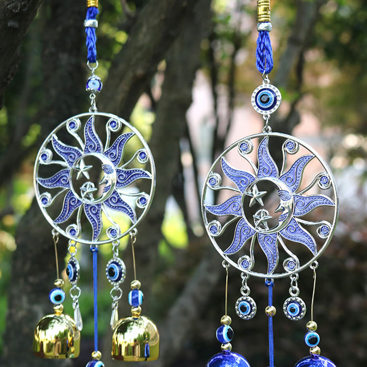 Olivenorma Retro Sun Evil Eye Protection Wind Chime - image 3