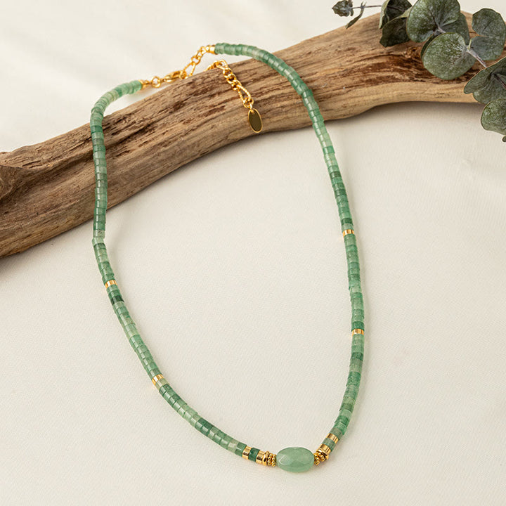Olivenorma Natural Stone Green Aventurine Handmade Beaded Necklace - image 1