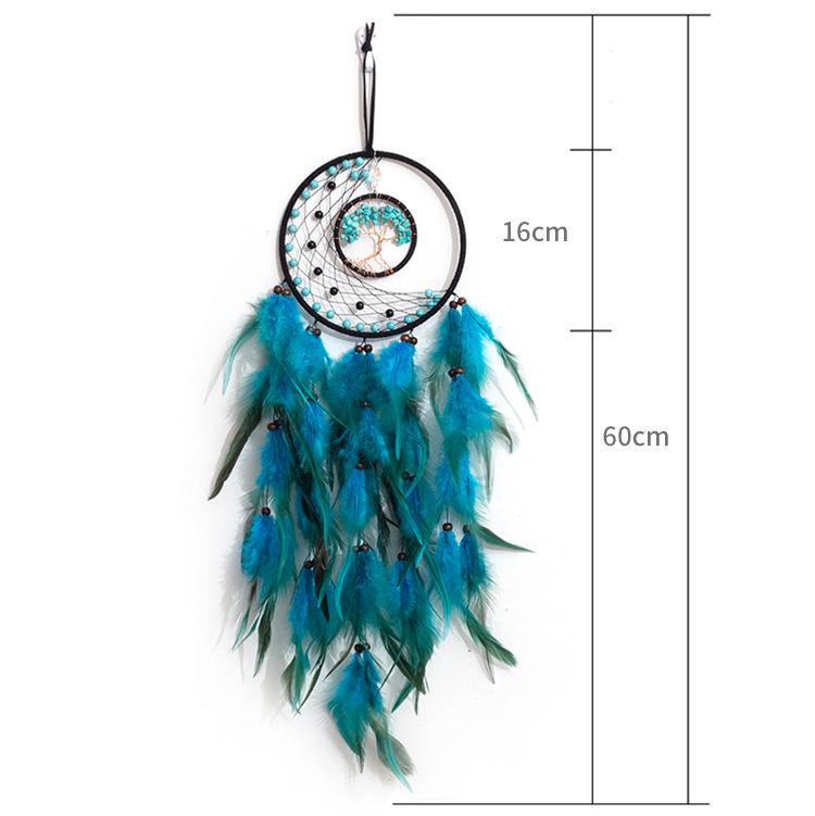Olivenorma LED Turquoise Tree Of Life Feather Dream Catcher - image 12