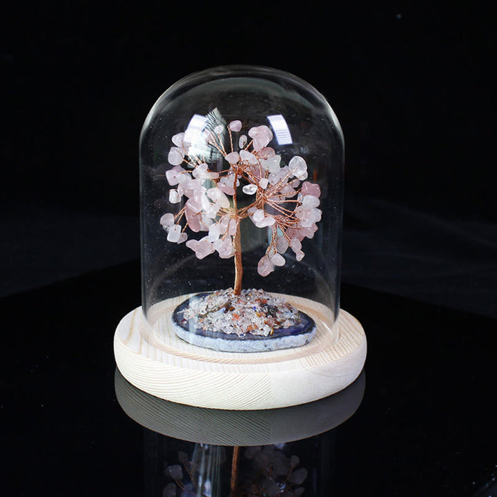 Olivenorma Natural Crystal Crushed Stone Flower Tree Glass Decoration - Pink - image 2