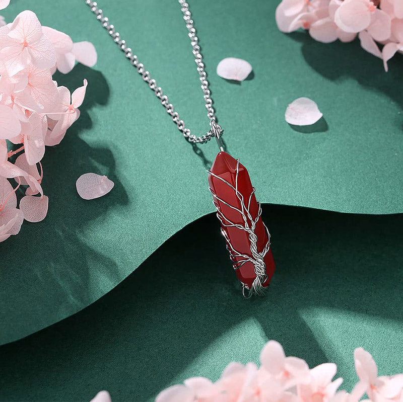 Olivenorma Crystal With Tree Of Life Gemstone Necklace - image 26