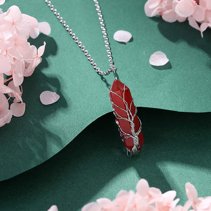 Olivenorma Crystal With Tree Of Life Gemstone Necklace - image 26