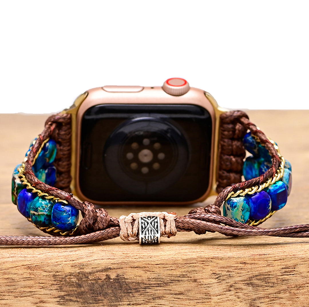 Olivenorma Blue Emperor Stone Apple Watch Strap Wrap Bracelet - image 2