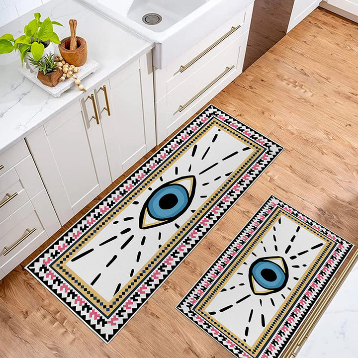 Olivenorma Rectangular White Evil Eye Print Rug Carpet - image 6