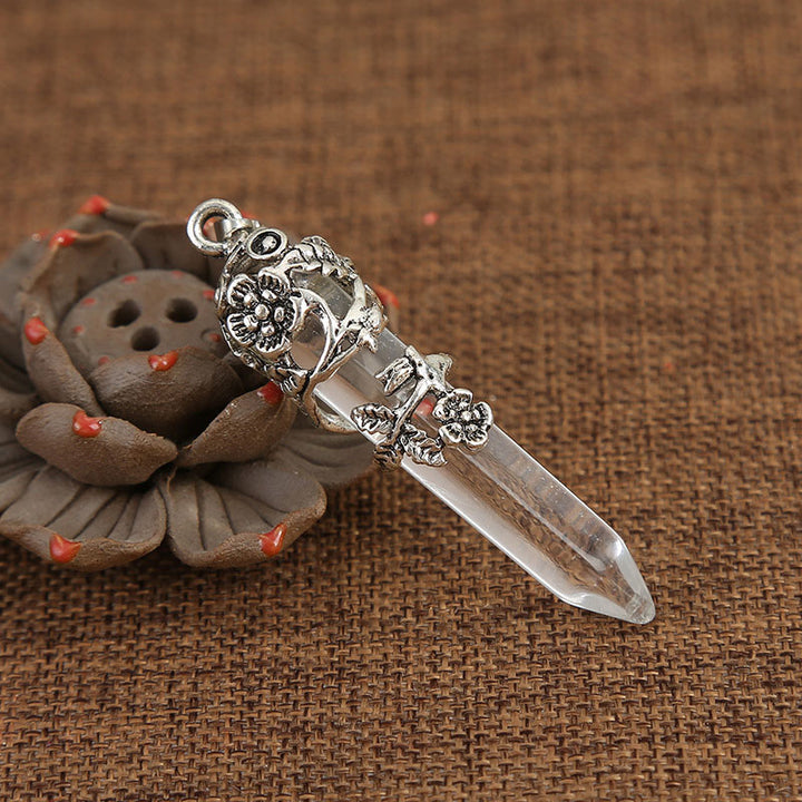 Olivenorma Natural Stone Rose Spiritual Healing Necklace - Clear Crystal - image 8