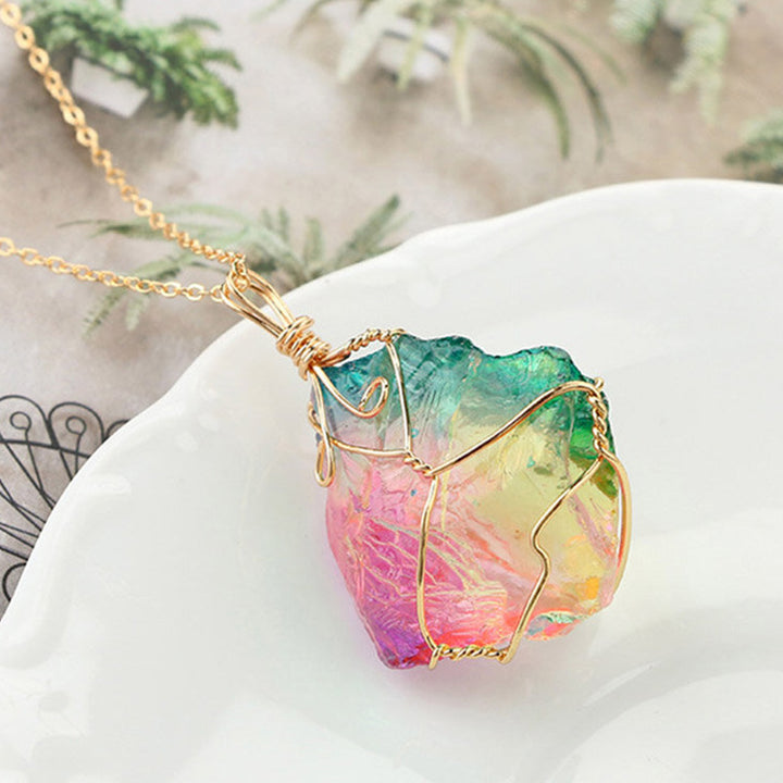 Olivenorma Vintage Fluorite Gemstone Necklace - Fluorite - image 0