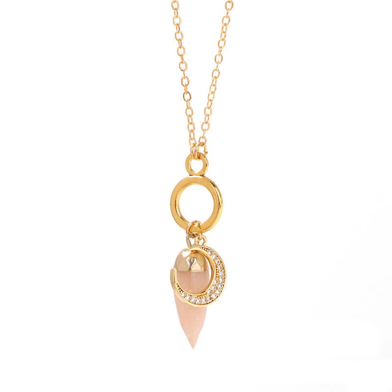 Olivenorma Bullet Crystal Zircon Moon Pendant Necklace - Sun Stone - image 20