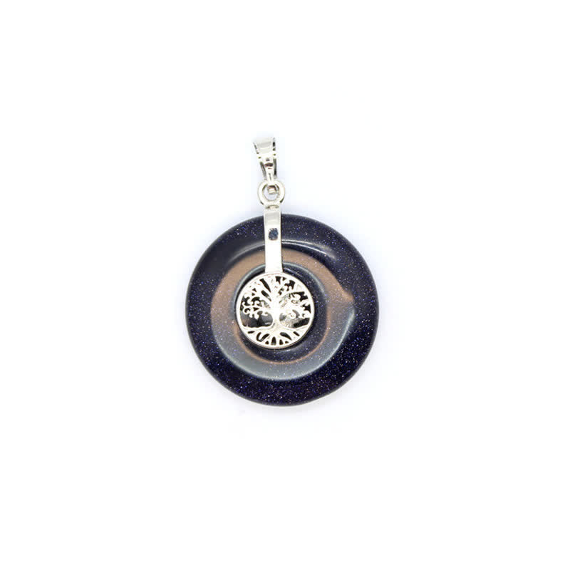 Olivenorma Natural Crystal Peace Buckle Tree Of Life Necklace - Blue Sandstone - Tree Of Life - image 51