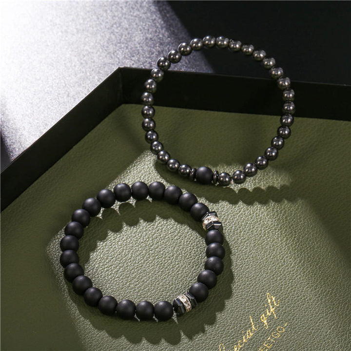 Olivenorma Men's Jewelry Bead Punk 2 Piece Set Fashion Bracelet - image 4