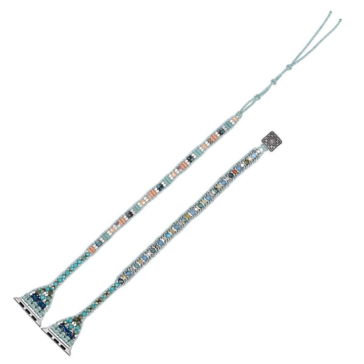 Olivenorma Mint Teal Crystal Beaded Apple Watch Strap - image 3